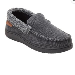 Dearfoams Men's Memory Foam Slipper Gray, US Footwear Size 11-12 Large